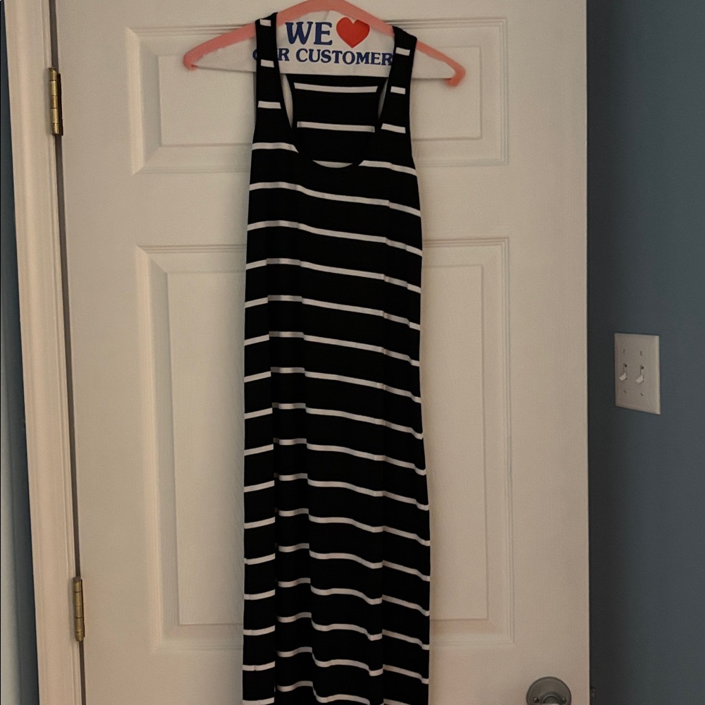Black and White Striped Maxi Dress
